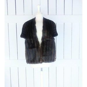 Vintage fur stole wrap 40s 50s brown fur capelet caplet bridal wedding wrap